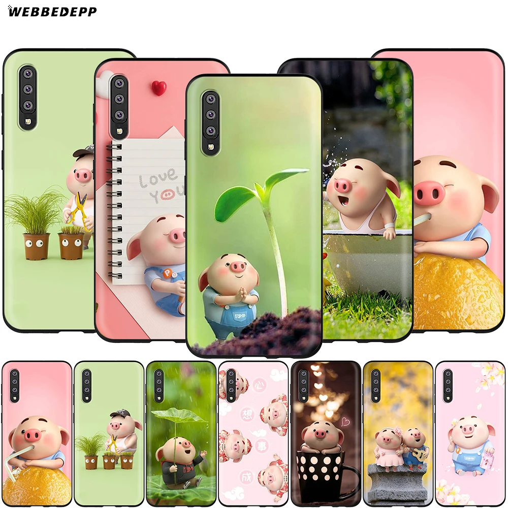 Webbedepp Счастливый милый поросенок для Samsung Galaxy A3 A5 A6 плюс A7 A8 A9 J6 M20 A10S A20S A30S A40S