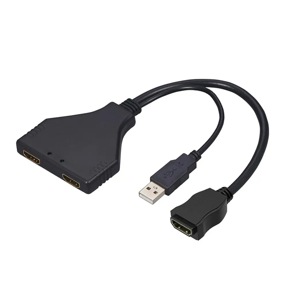 HDMI 1 в 2 Выход сплиттер HD мужской женский сплиттер Кабель-адаптер с USB для 480I 480P 720P 1080I 1080P 4K