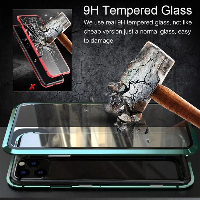 Phone Case Metal Magnetic Adsorption Flip For iPhone 16E 16 Pro Max etc
