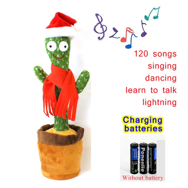 Dancing Cactus 120 Song Speaker Talking USB Charging Voice Repeat plush Cactu Dancer toy talk Plushie Stuffed toys for Baby Girl 5