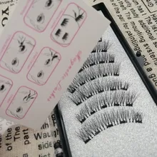 Pestañas postizas magnéticas 3D, 5 imanes, 8 Uds., duraderas, hechas a mano, de visón Artificial Natural, con pinzas