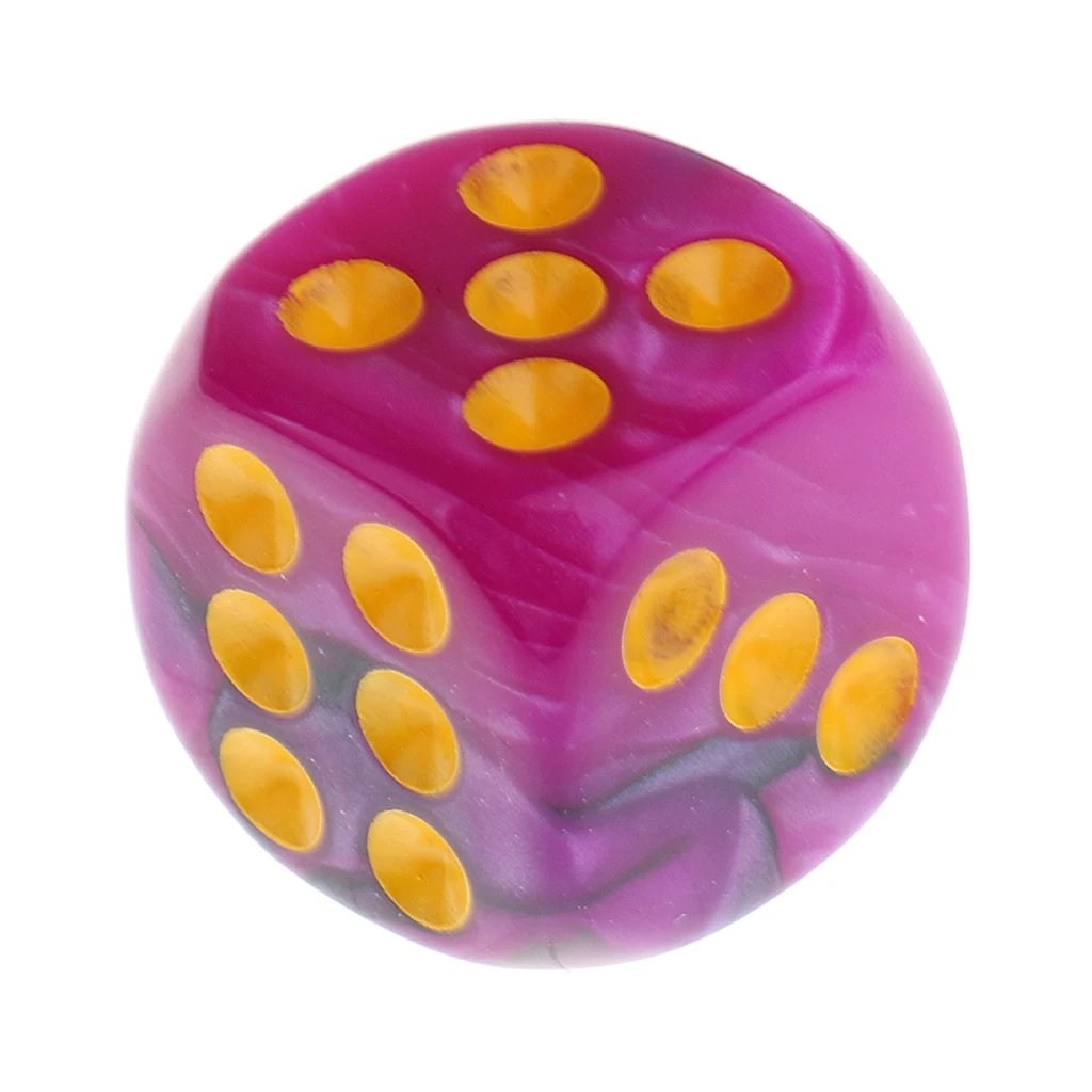 30 Pieces Acrylic 6-sided Spot Dice D6 w/ Iron Box for Party Bar Table Board Game