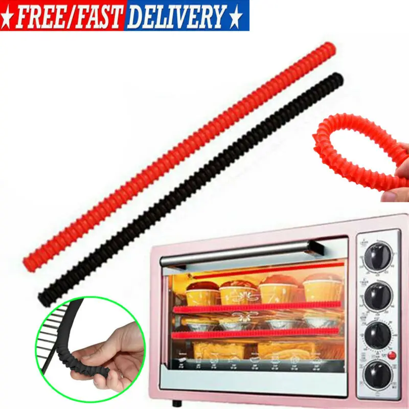 Oven Shelf Protector Silicone Oven Rack Guard Heat Resistant Avoid Burns Strip Oven Rack Edge Clip Guard Heat Resistant Burn|Oven Mitts & Oven Sleeves| - AliExpress