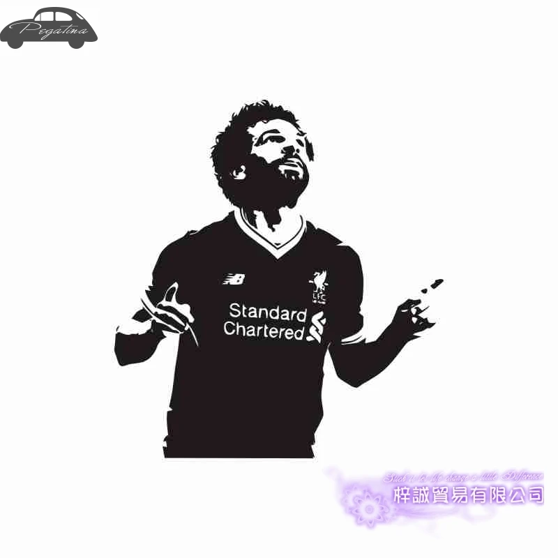 DCTAL Mohamed Salah Football Player Sticker Sports Soccer Car Decal Helmets Kids Room Posters Vinyl Wall Decals