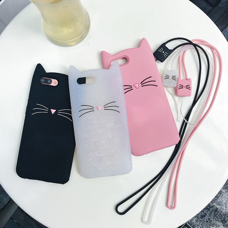 

Love Heart Glitter Stars Luck Cat Case for Huawei Nova Smart Nova 2 Lite Nova3 3e 3i 4e Dynamic Liquid Cover