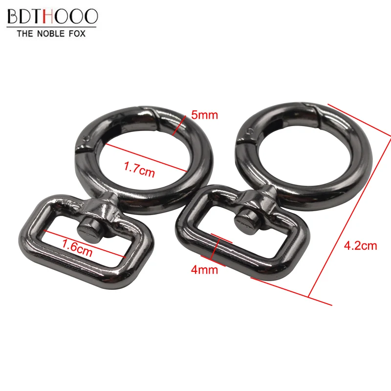 BDTHOOO 10PCS Metal Swivel Snap Hook Clasp DIY Bag Fastener Hook 1.2cm Open Coil Connection Buckle Key Ring Handbag Hardware
