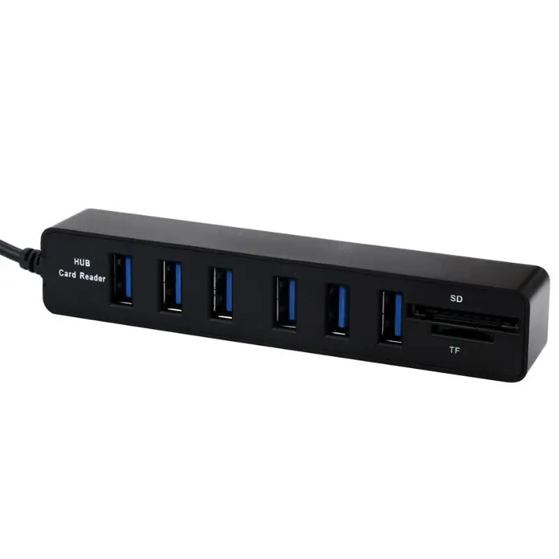 50 шт./лот BRSUANG TF/SD кардридер 2,0+ высокоскоростной USB 2,0 3/6 порты Разветвитель USB 2,0 концентратор для ноутбука Macbook планшетный компьютер ПК