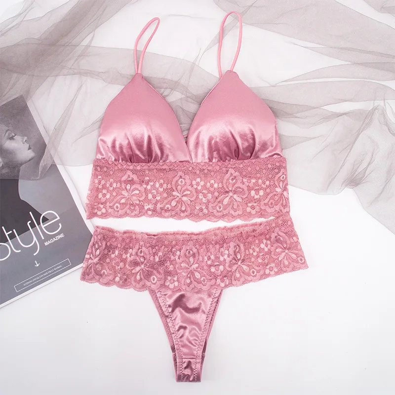 cotton bra and panty sets Women Lace Bra Set Deep V Sexy Lingerie Set Female Underwear Sexy Brassiere And Lace Panties Thongs Intimates Backless Bra Top bra sets