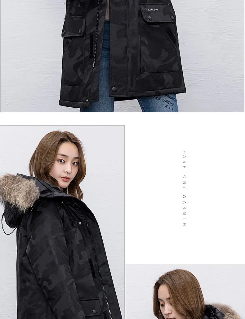 Yaloo/Yaloo пуховик COUPLE'S корейский стиль Канада Стиль Толстый модный Повседневный средней длины Женское пальто