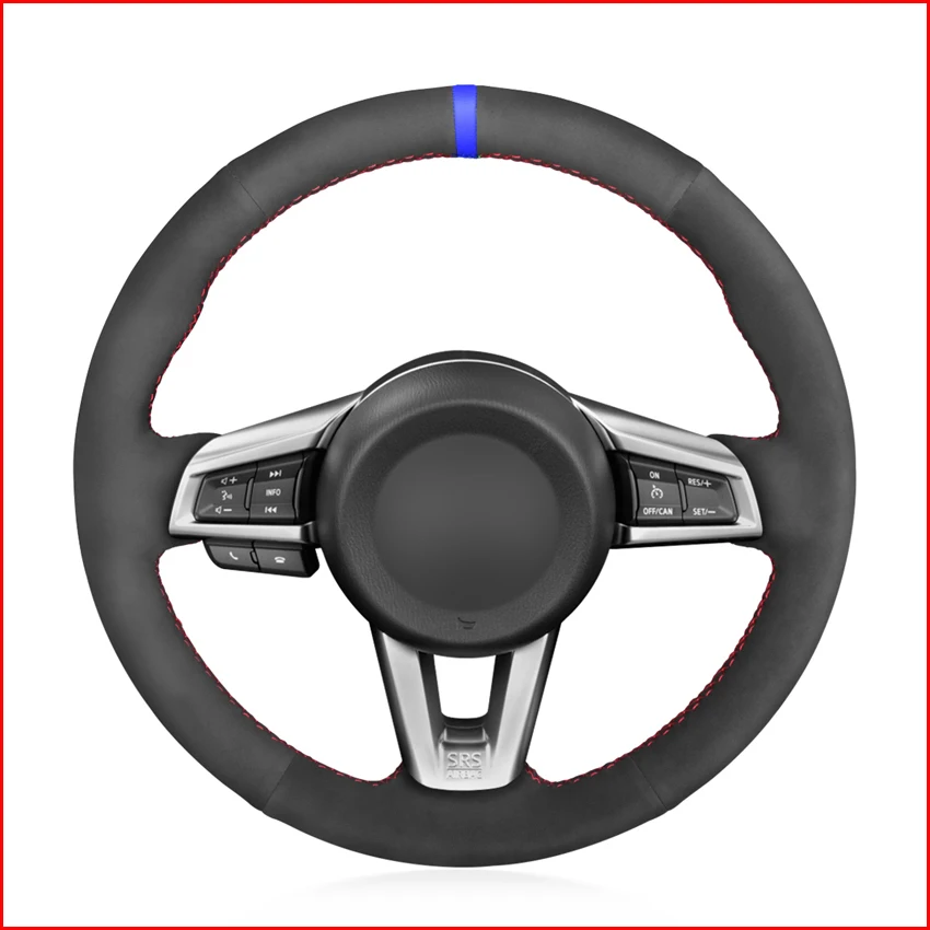 Черная замшевая удобная мягкая накладка на руль для Mazda MX 5 MX5 2016 2017 2018 2019 2020|Чехлы