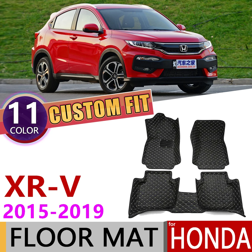 Custom Car Leather Floor Mats for Honda HR-V XR-V Vezel 2015~2019 HRV XRV Waterprool Foot Pad Carpet Accessories 2016 2017 2018 |