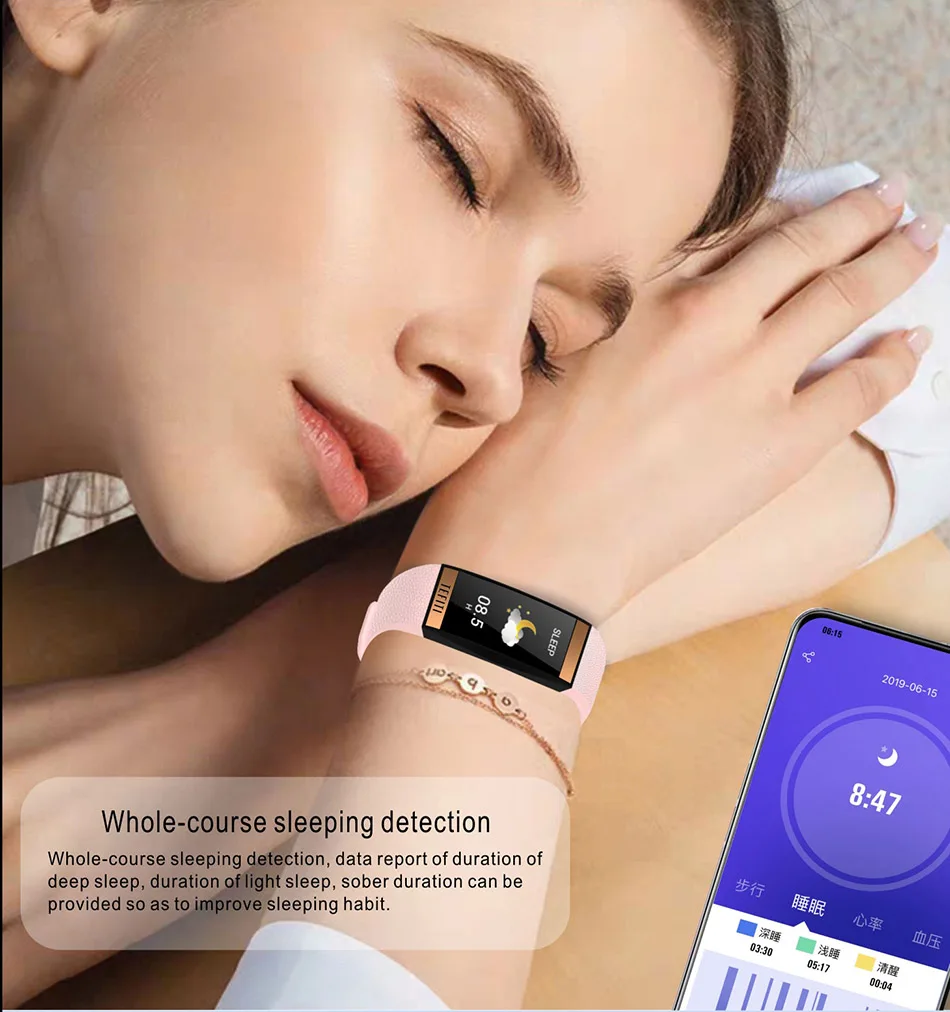 E78, умный браслет для женщин, помада, стиль IP68, водонепроницаемый, для сна, здоровья, браслет, кровяное давление, часы, смарт-браслет, фитнес-трекер