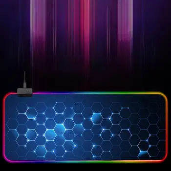 

Large Gaming Mouse Pad Oversize Glowing Led Extended Mousepad Non-Slip Rubber GMS-X5 800x300x4mm Hexagon Version
