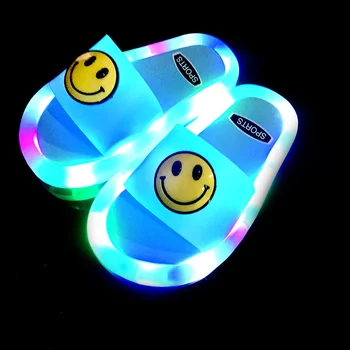 

2020 Hot Sale Light Up Sandals for Kids LED Luminous Slide Sandals Non-Slip Summer Beach Water Shoes For Boys Girls House Slides