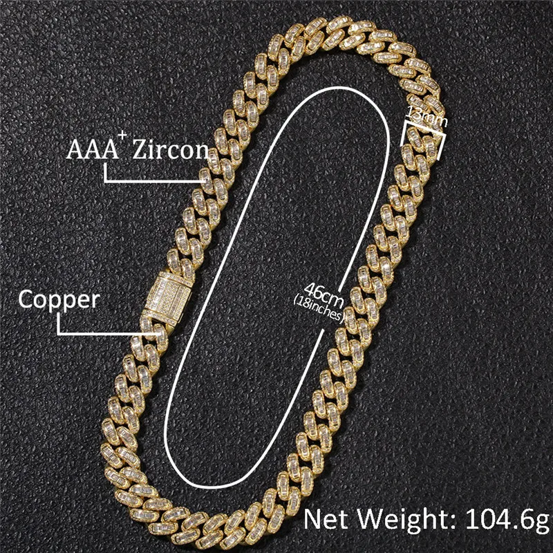 Bling Iced Out кубинская звено цепи хип хоп микро проложить AAA квадратные циркониевые Чокеры ожерелья для мужчин модные раппер ювелирные изделия