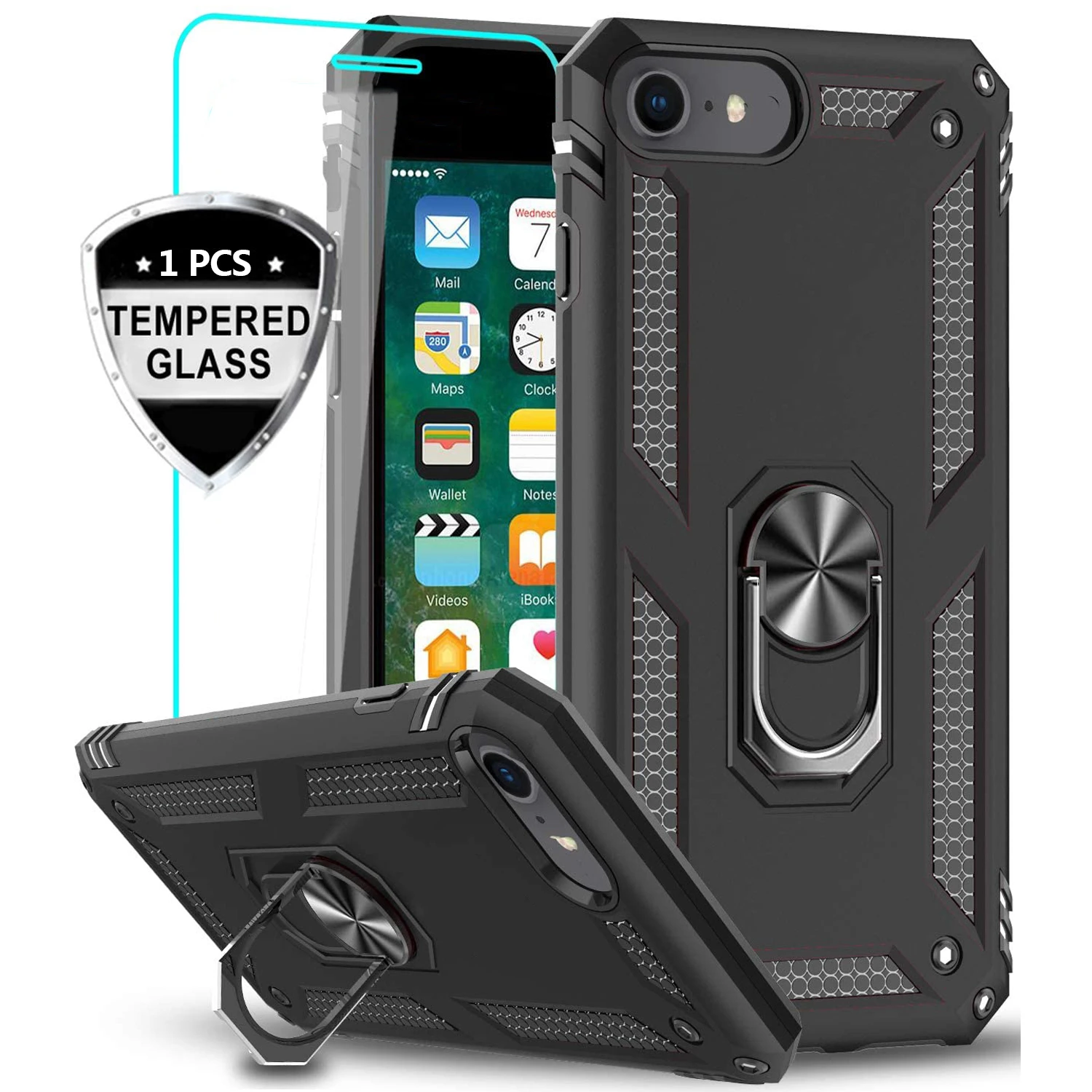 For Iphone Se Case With Tempered Glass Screen Protector 1pack Military Grade With Rotating Holder Kickstand Phone Case Covers Aliexpress For Iphone Se Case With Tempered Glass Screen Protector 1pack Military Grade With Rotating Holder Kickstand Phone Case Covers Aliexpress