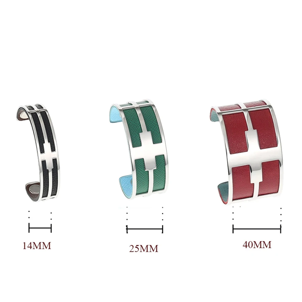 Yoiumit Fashion Cross Cuff Bracelets&Bangles For Women Stainless Steel Interchangeable Reversible Leather Band Jewelry  Bracelet 2