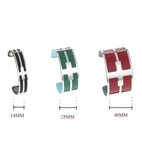Yoiumit Fashion Cross Cuff Bracelets&Bangles For Women Stainless Steel Interchangeable Reversible Leather Band Jewelry  Bracelet 2