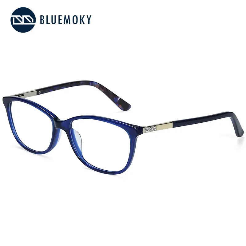 BLUEMOKY ацетатные очки, оправа, женские очки, оптические линзы, компьютерные очки, очки по рецепту, поддельные очки, очки BT3007 - Цвет оправы: Blue