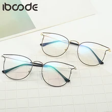 Iboode Женская Кошачий глаз стильная оправа для очков женские очки круглое простое зеркало прозрачные линзы, очки оправа женские очки