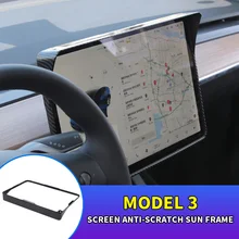 

Auto Interior Car Screen Visor Frame Navigation Scratch Resistant Sunshade Protection Cover For Tesla Model 3 Model Y 2017-2021