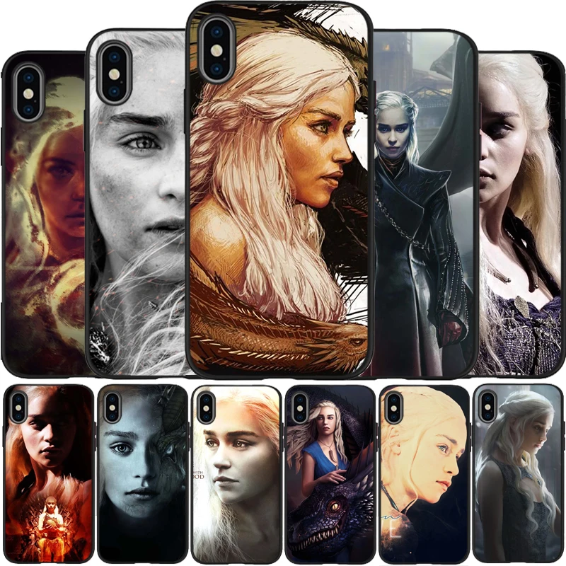 

Game Of Thrones Daenerys Cover Soft Silicone black TPU Phone Case For iPhone 6 6plus 7 8 plus 5 5S SE X XR XS Max