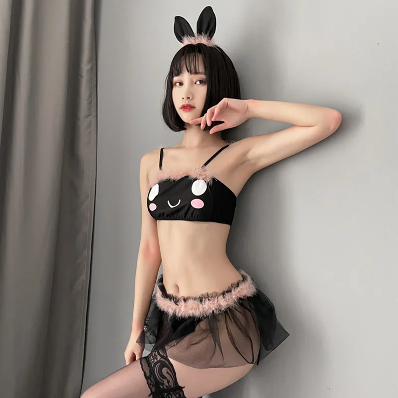 

Соблазнительная форма кролика для девочки, милый костюм для ролевых игр, женские комплекты одежды для порно-косплея, милый наряд в японском стиле, эротическое белье