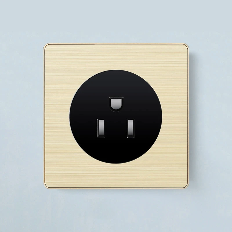 

KAMANNI American Sockets Three Pole Grey/Gold 2 Colors Optional US Sockt 16a 250V Luxury Aluminium Alloy Panel