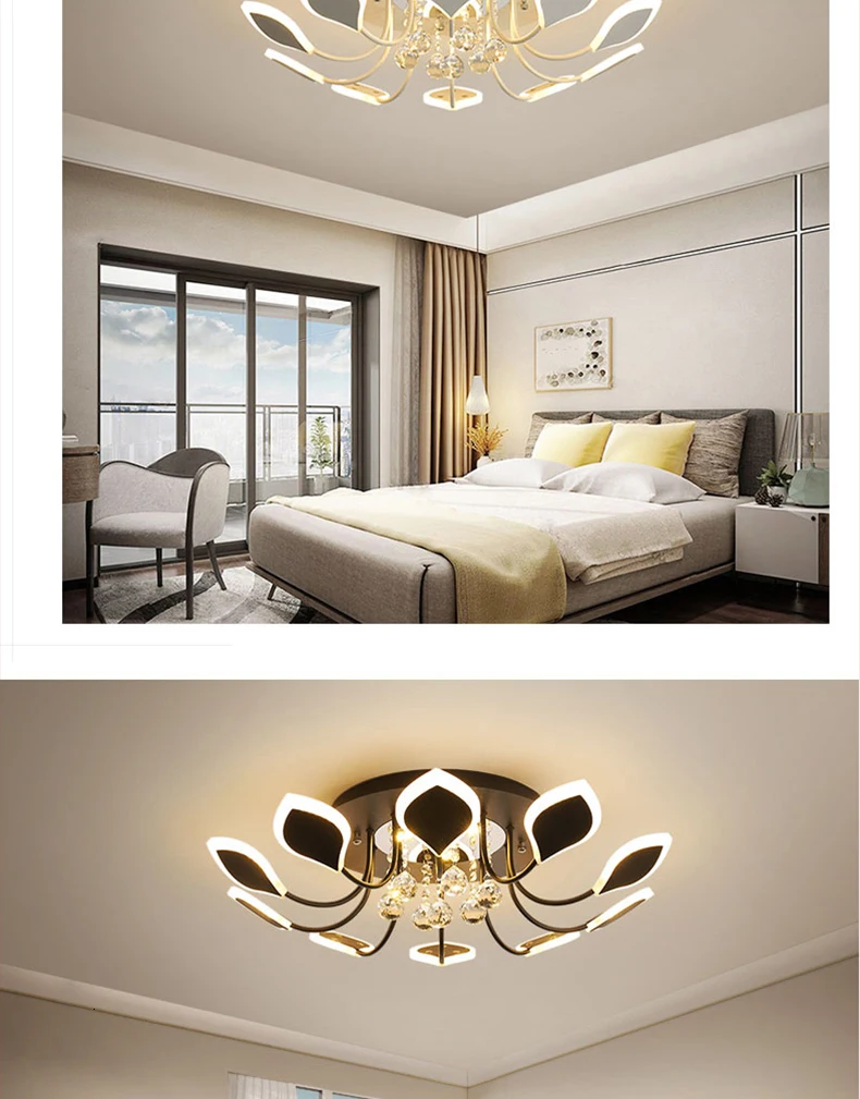 Новое поступление, Хрустальный современный светодиодный потолочный светильник, роскошная люстра для гостиной, спальни, кабинета, радиоуправляемая декоративная люстра для дома