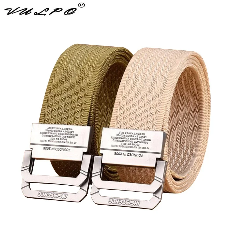 

VULPO Military Equipment Tactical Belt Men Nylon Belt Fashion Double Ring Buckle Waist Belt Outdoor Sports Belt