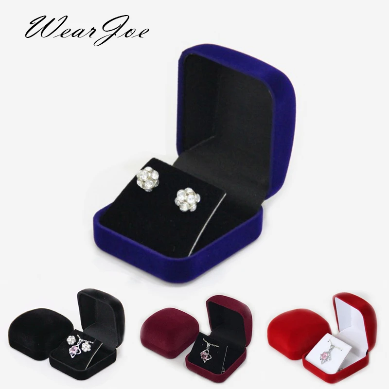 velvet jewelry box rings earrings bracelet pendant necklace jewelry organizer storage case container jewelry gift packaging box Stud Earrings Storage Box Drop Earrings Pendant Organizer Case Highly Velvet Small Necklace Jewelry Display Gift Packaging Boxes