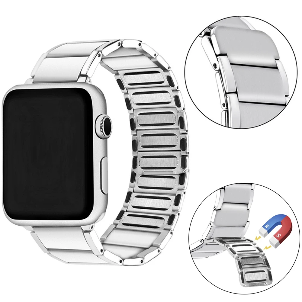 

Stainless Steel Strap For Apple Watch Series 4 1 2 3 Double Magnetic Clasp Bracelet Band For iWatch Series 5 44mm 40mm 42mm 38mm