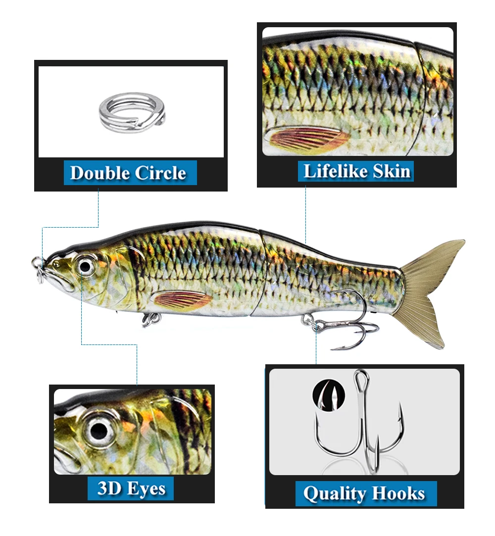 165MM 56G Hard Jointed Glide Bait Fishing Lures Floating 3D Eyes Sharp Hooks Slide Swimbait For Piceus Bass Herring Soft Tail 165MM 56G Hard Jointed Glide Bait Fishing Lures Floating 3D Eyes Sharp Hooks Slide Swimbait For Piceus Bass Herring Soft Tail