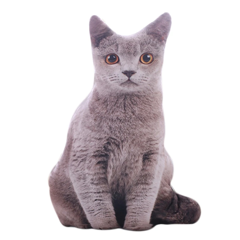 Gray Hot-1pc 50 см Моделирование Плюшевые кошачьи подушки мягкие животные подушки Диван Декор мультфильм плюшевые игрушки для детей подарок - Цвет: Gray