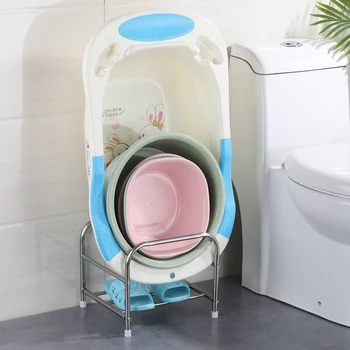 

Stainless Steel Washbasin Stand Bathroom Put Basin Stand Bathroom Floor Large Washbasin Storage Rack Baby Bath Stand 4013