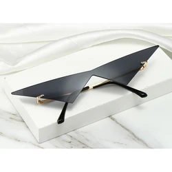 New Oversized Unique Triangle Sunglasses Women Men Big Frame Personalized Sun Glasses Fashion Fancy Gold Shades UV400 2021