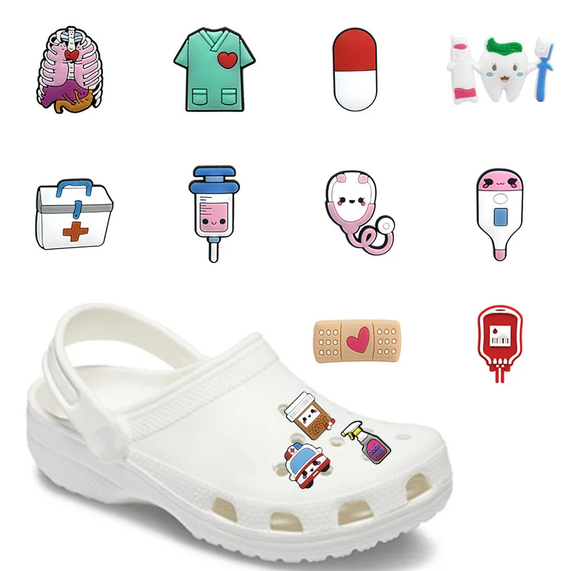 Good Deal Medicine-Box Shoe-Charms Tooth-Ornaments Thorax-Accessories Medical-Supply Pill-Blood 1005001431772193