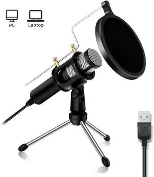 

Depusheng Professional Condenser Microphone with Stand for Phone PC Skype Studio