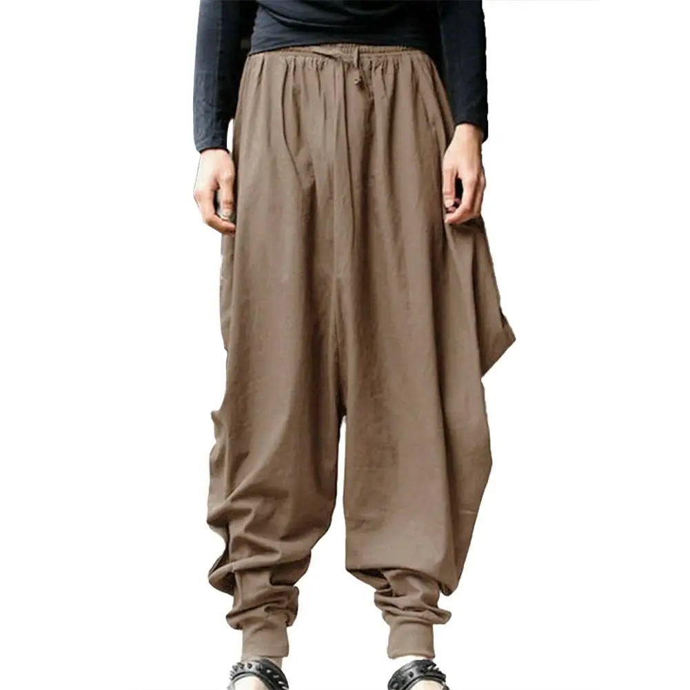 80% Hot Sales!!! Vintage Solid Color Loose Sports Harem Pants Wide Leg Elastic Band Long Trousers