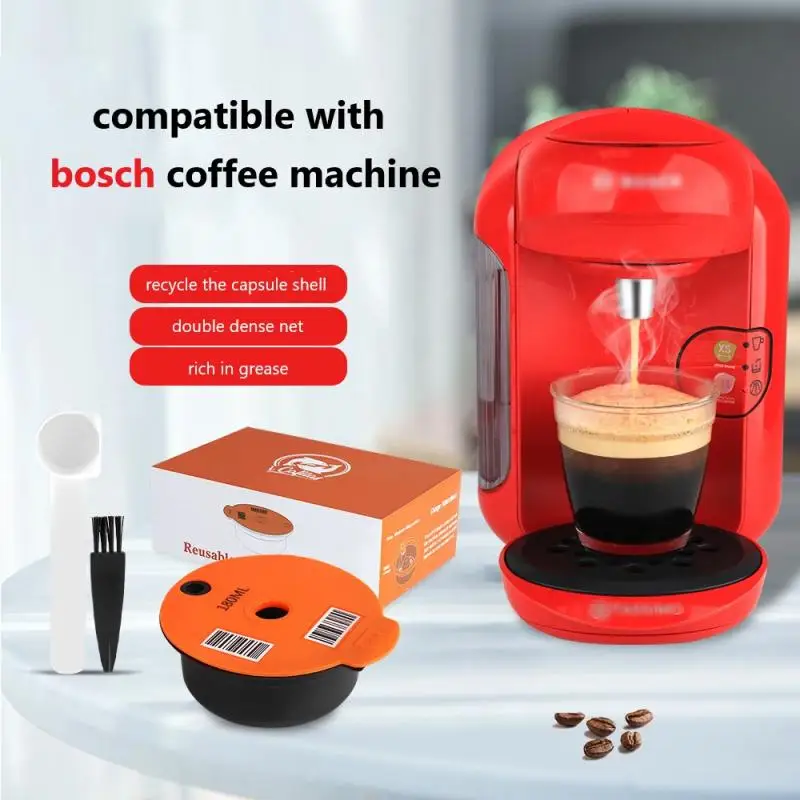 60ML,180 ML Coffee Reusable Filter,Convenient Coffee Making Coffee Pod Maker Accessory Tool Compatible with BOSCH Coffee Machine Tassimo Galapara Coffee-Capsule Coffee Machine Accessory 