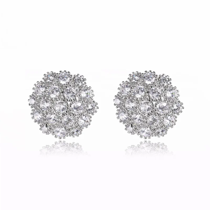 

925 Sterling Needle Ear Stud Ear Stud Cool Elegant Ear Stud Luxury Full of Crystals Zircon Earring Online Celebrity Celebrity St