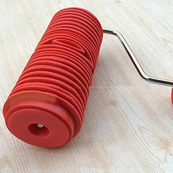 7 inch Wood Grain Roller with Handle Rubber DIY Imitation Wood Grain Tool Grain Painting Tool for Wall Room Decor M68E