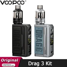 Voopoo – Cigarette électronique DRAG 3, Kit 177W, 5.5ml, dosette TPP, cartouche TPP, DM1, DM2, bobine, VS Drag 2