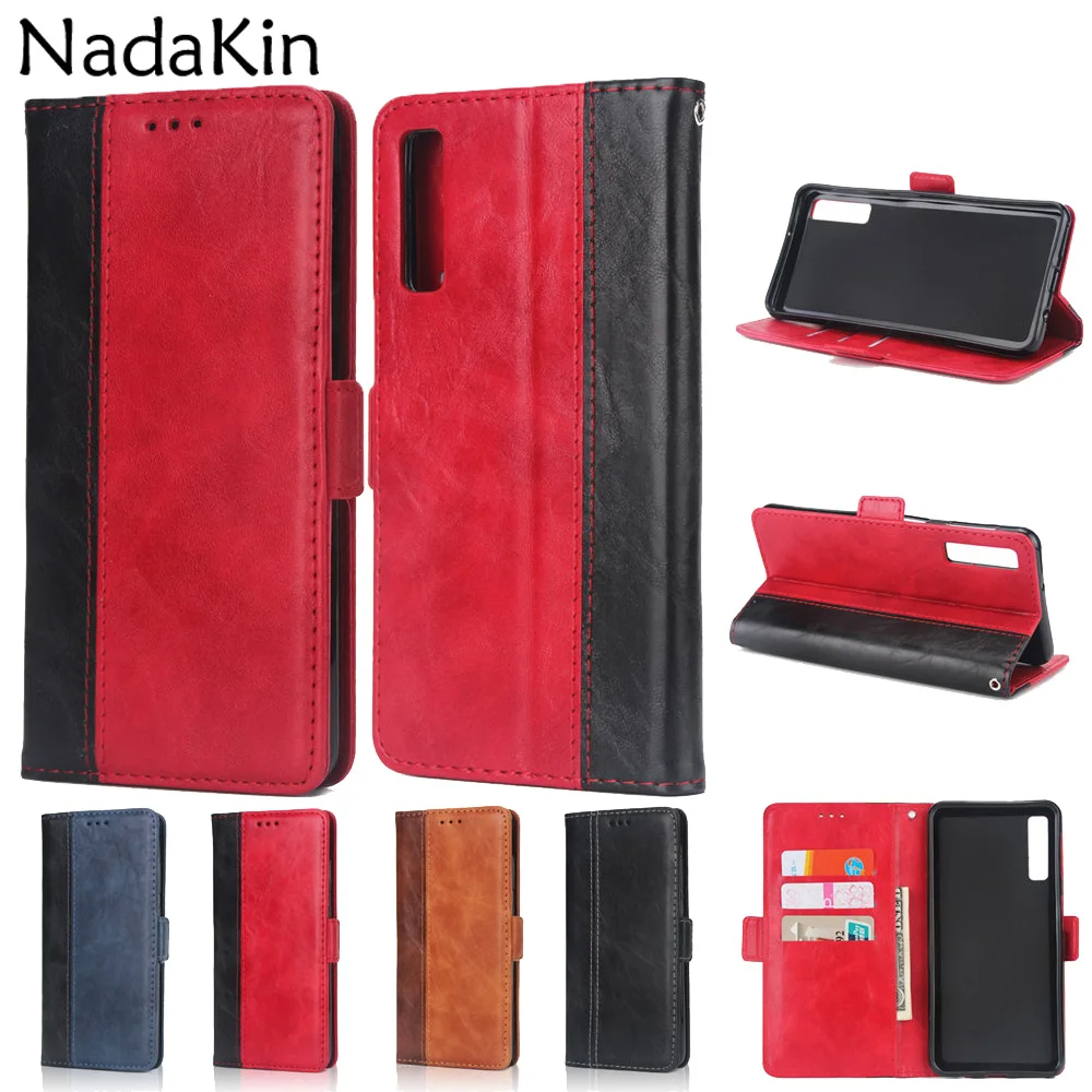 

Contrast Color Flip Shell for Samsung Galaxy A10 A20 A30 A7 2018 M10 M20 M30 J3 J7 J4 J6 2018 Luxury Leather Book Case Cover