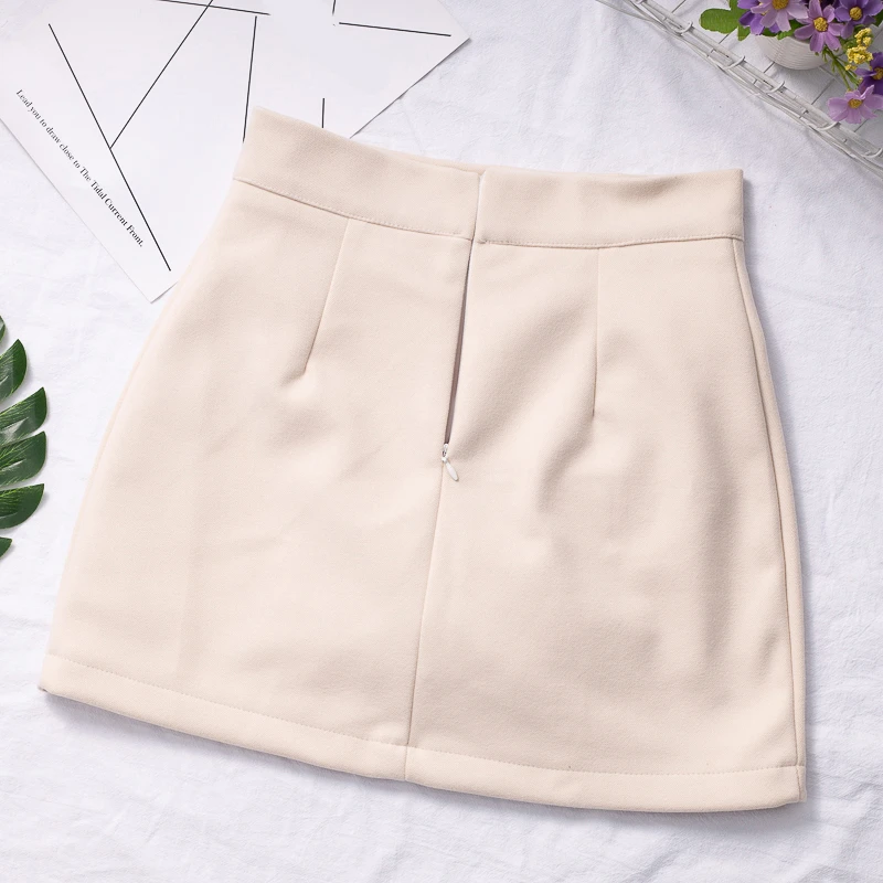 Корейская однотонная женская юбка Ulzzang, модная Офисная Женская юбка трапециевидной формы, Весенняя юбка в стиле ампир с разрезом выше колена, Женская юбка под брюки