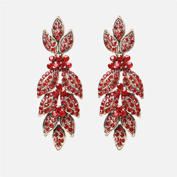 Ztech Red Resin/Crystal Drop Earrings For Women Handmade Fringed Tassel Dangle Statement Wedding Earrings Party Christmas Gift - Окраска металла: E1534-Red
