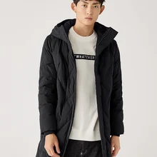 SEMIR мужской длинный пуховик новая теплая зимняя куртка с капюшоном корейский Повседневный серый утиный пух пальто для мужчин