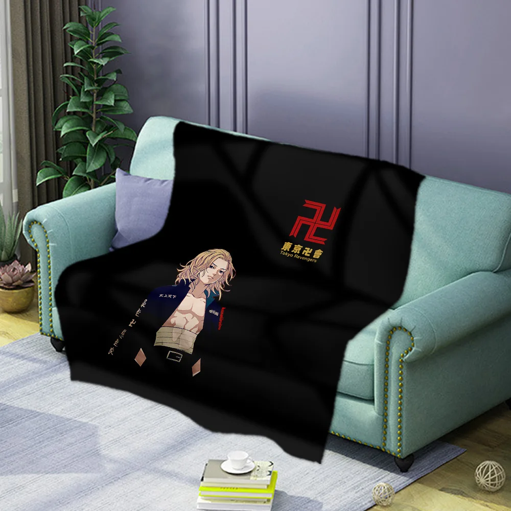 

Anime Tokyo Revengers Cosplay Sano Manjirou Ken Ryuguji Haori Soft Comfortable Cover Flannel Printed Sleeping Nap Blanket