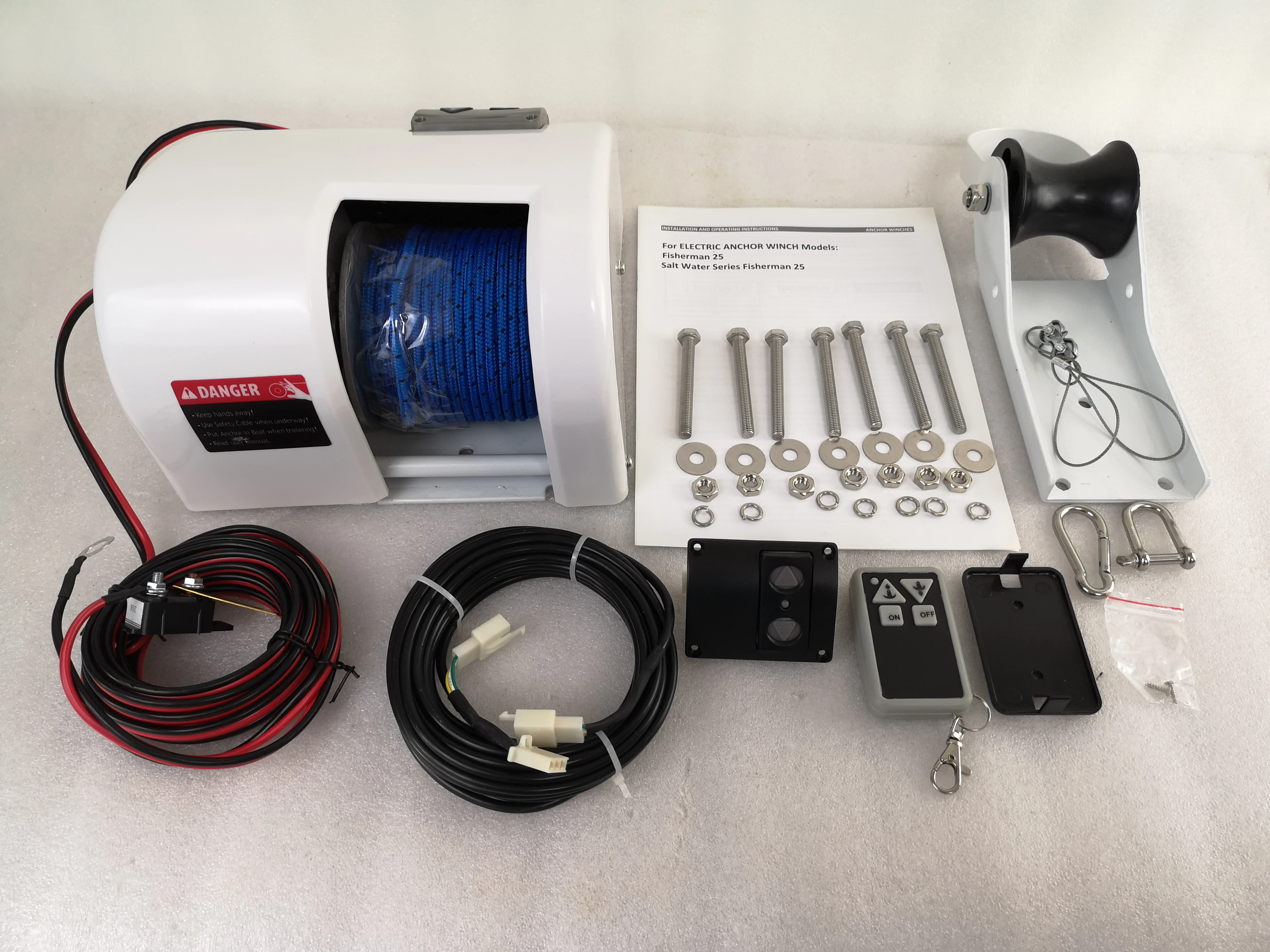 Weiß Elektrische Ankerwinde 25 LBS 12V Salzwasser Anker Seilwinde Winde NEU Weiß Elektrische Ankerwinde 25 LBS 12V Salzwasser Anker Seilwinde Winde NEU