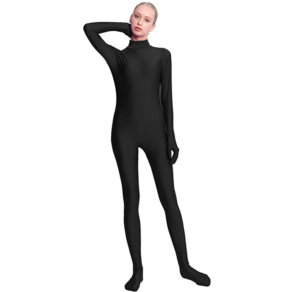 Speerise Adult Full Body Unisex Zentai Black Lycra Spandex Skinny Tight